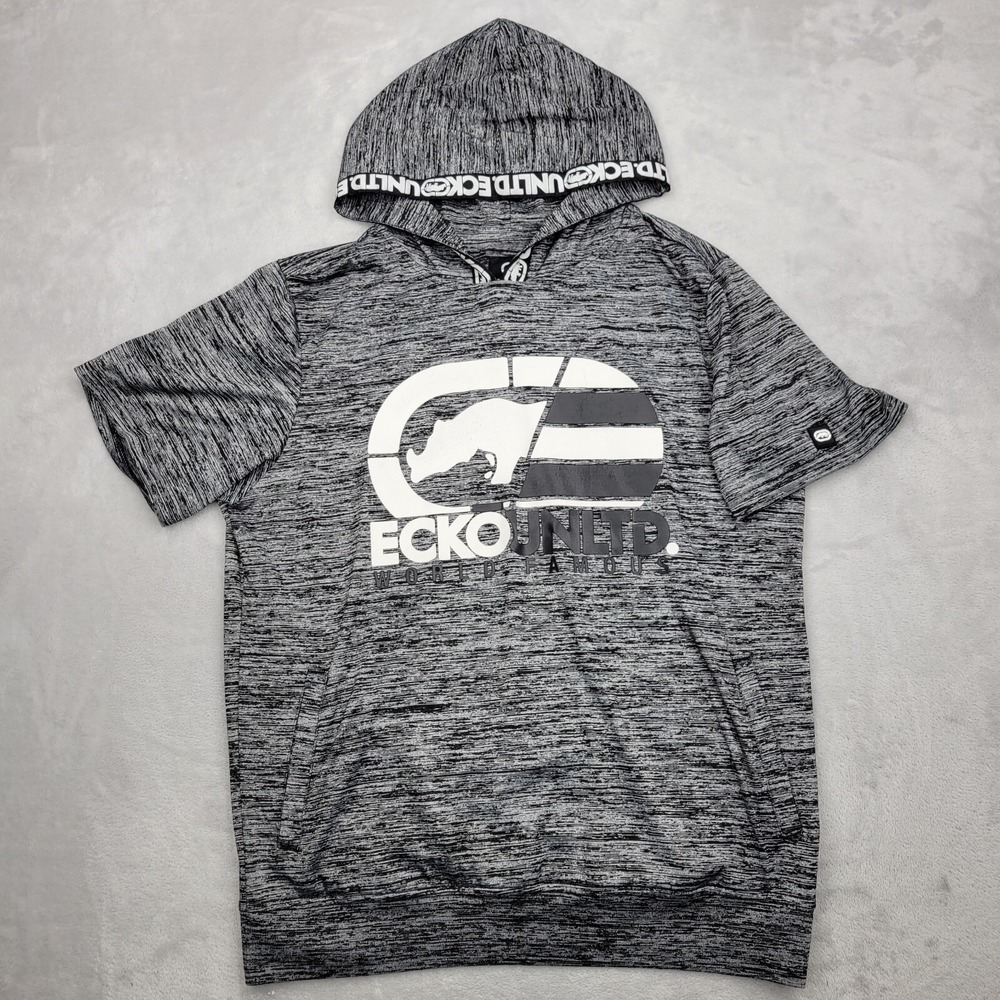 Ecko Hoodie Mens Medium Grey Heather Sweatshirt Workout Gym Exercise Unltd Adult